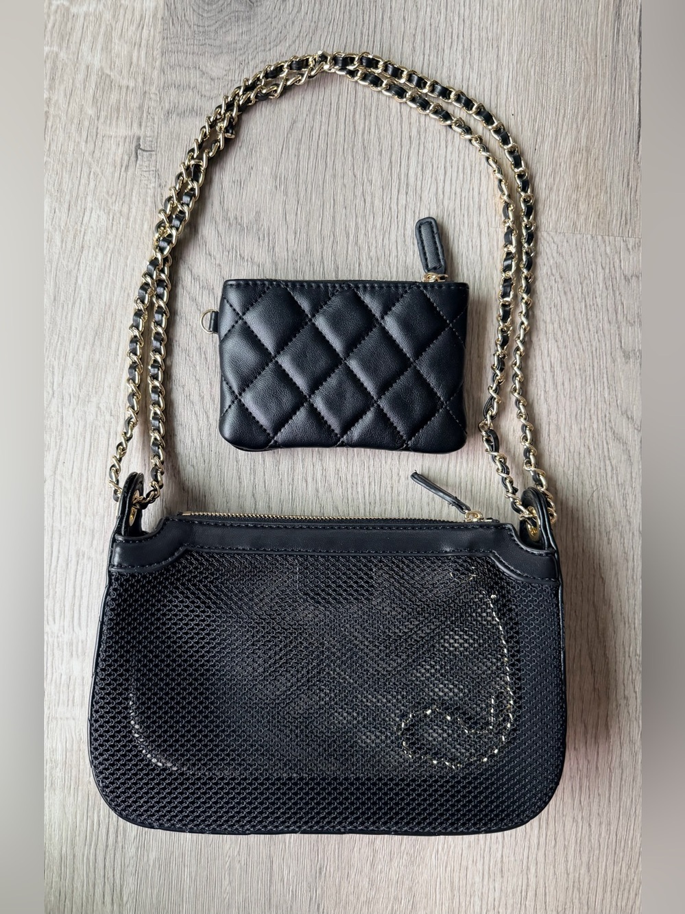 FULL SET New in Box Chanel Makeup Mesh Clutch w Chain in Black Lambskin Leather - Picture 5 of 16